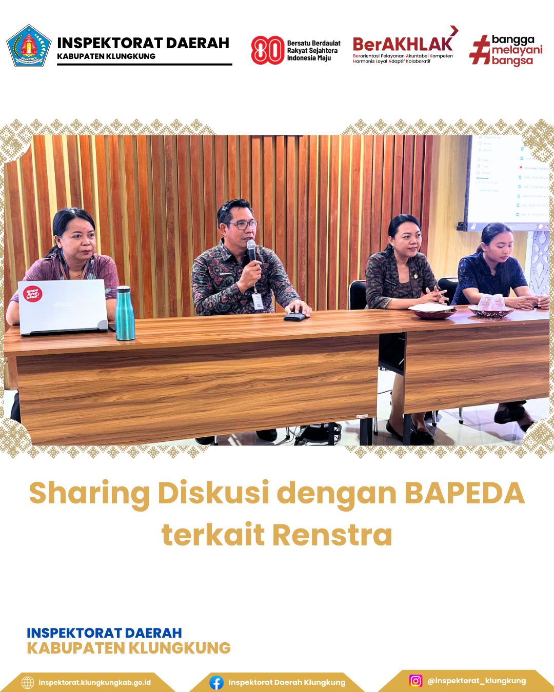 Sharing Diskusi dengan BAPEDA terkait Renstra